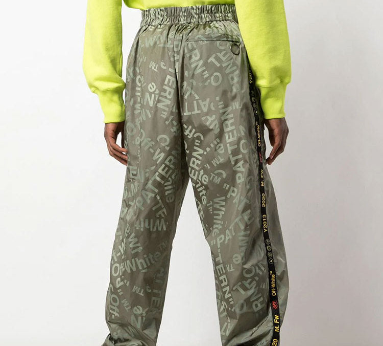 Off-White Printing Sweatpants Men Green OMCA106F19A230034300