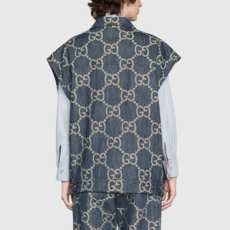 Gucci Jumbo GG Denim Vest 'Blue Ivory' 674339-XDBTY-4492