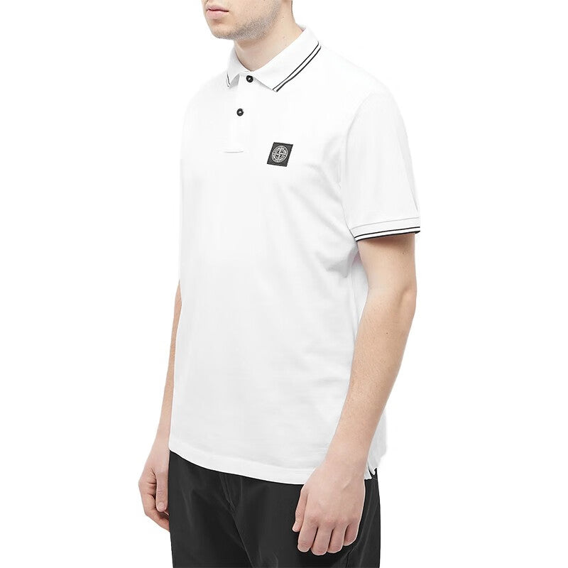 STONE ISLAND Patch Polo Shirt 'White' 10152SC18-A1001