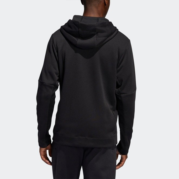 adidas Athleisure Casual Sports Cardigan Hooded Jacket Black FP8206