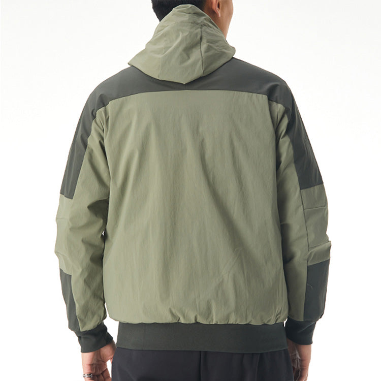 adidas Th Jkt South Colorblock Windproof Casual Fleece Lined Hooded Jacket Green GR6953