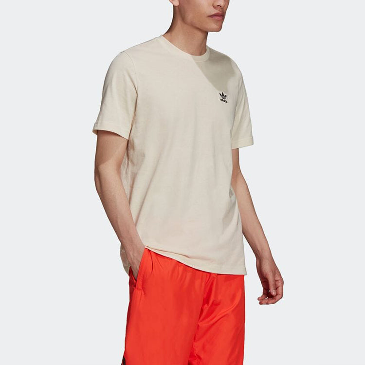 Men's adidas originals Adicolor Essentials Solid Color Casual Round Neck Short Sleeve White T-Shirt HE7194