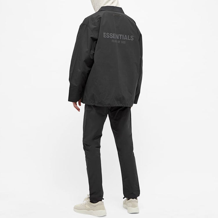 Fear of God Essentials SS21 Coaches Jacket Stretch Limo Black FOG-SS21-628