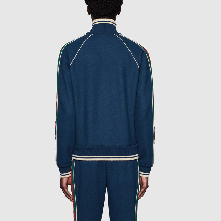 Gucci SS21 Zipper Long Sleeves Jacket Navy Blue 645243-XJC58-4215