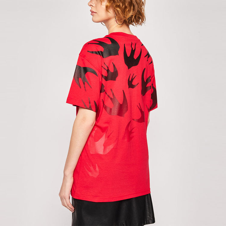 McQ Alexander McQueen SS21 Swallow Pattern Short Sleeve Red 583305-ROT43-6109