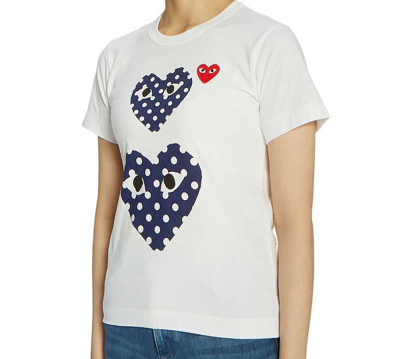 (WMNS) COMME des GARCONS PLAY polka dots Printing Short Sleeve 'White' AZ-T237-051-1