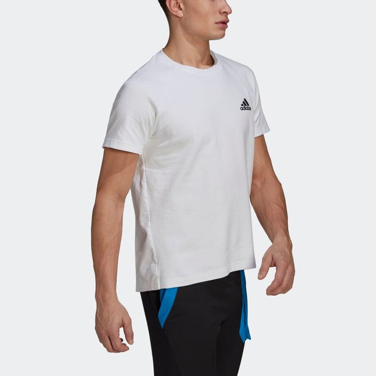 Men's adidas Logo Printing Round Neck Short Sleeve Japanese Version White T-Shirt HE2241