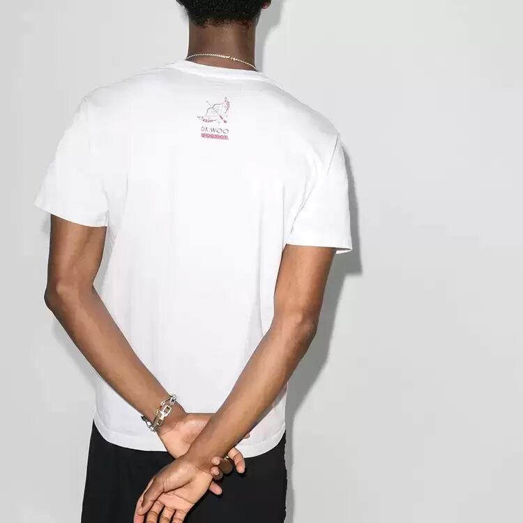 Men's NEIGHBORHOOD Printing Short Sleeve White 201PCDWNST02S