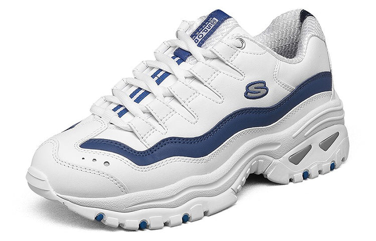 (WMNS) Skechers Energy-Over Joy Low Running Shoes White/Blue 13412-WBLU