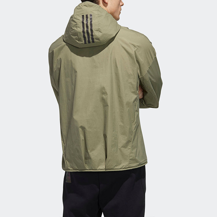 adidas M Tec Anorak Woven Sports Windproof Breathable Jacket Green FM5412