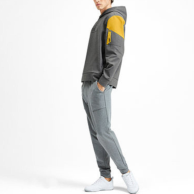 PUMA Casual Sports Splicing Alphabet Printing hooded Colorblock Long Sleeves Gray 581114-03
