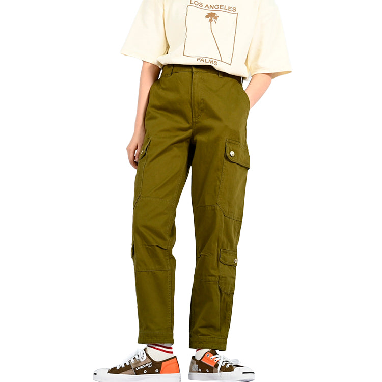 (WMNS) Converse Woven Cargo Utility Pants Asia Sizing 'Olive Green' 10019438-A02