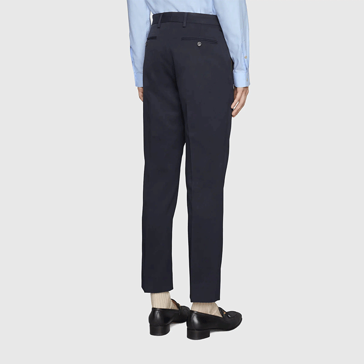 Gucci Cotton Ankle Pant With Web 'Blue' 668588-Z8AQY-4433