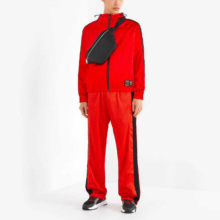 Men's FENDI SS21 High-tech Mesh Cloth Windbreaker Red FAA805A52AF1DOO