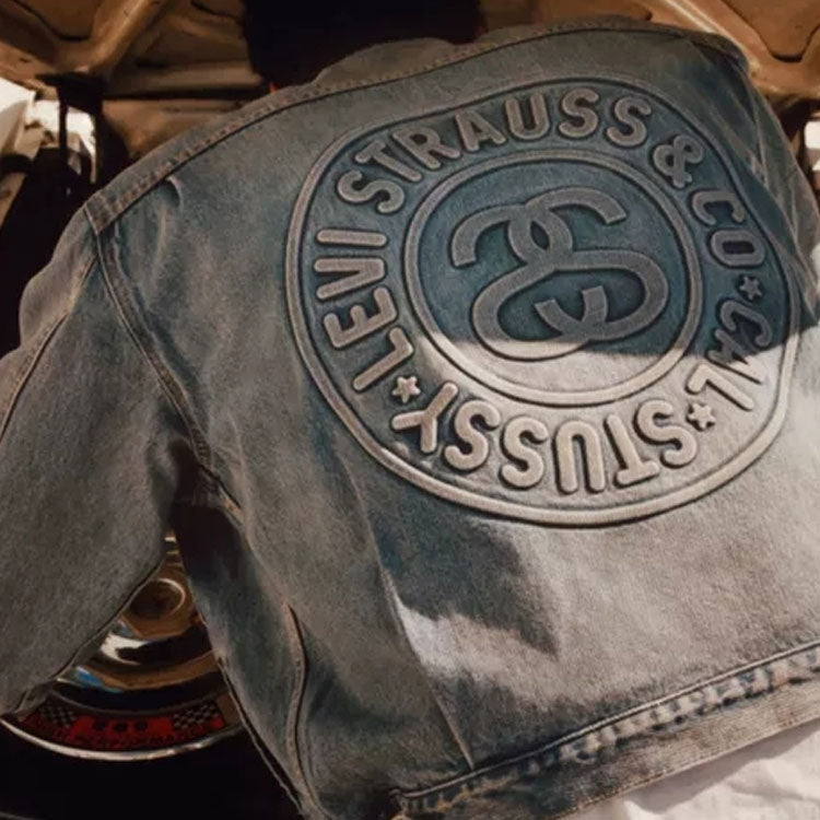 Stussy x Levi's Embossed Praglad Trucker Jacket 'Blue' STLV230221-001