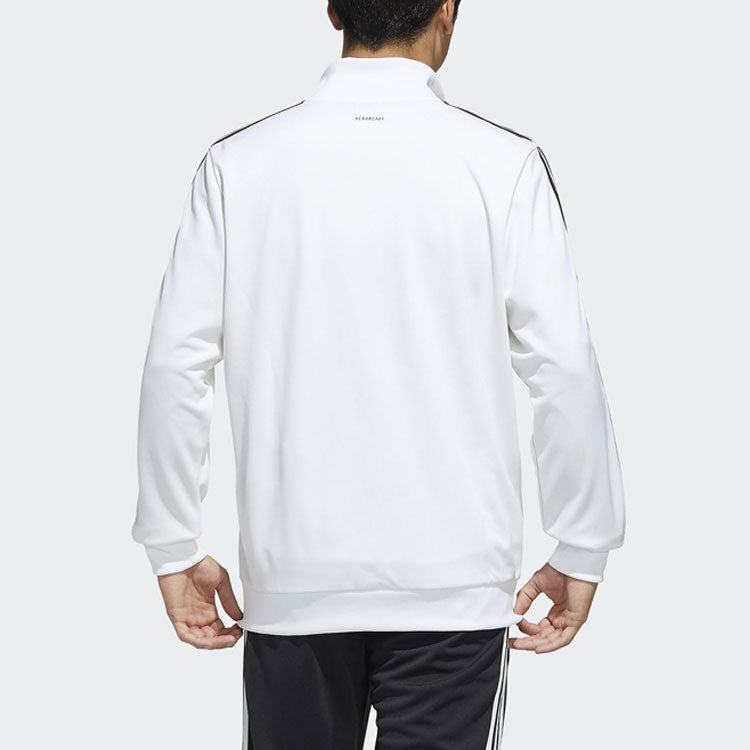 adidas Stand Collar Casual Sports Jacket White FM5319