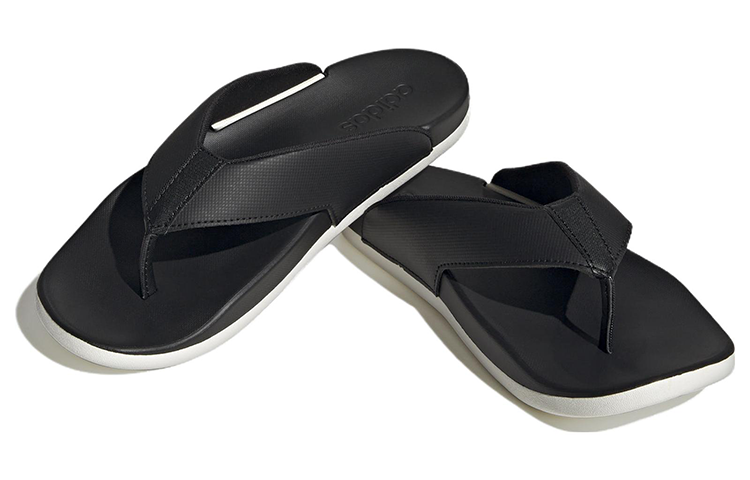 (WMNS) adidas Adilette Comfort Flip Flop 'Black White' HQ4458