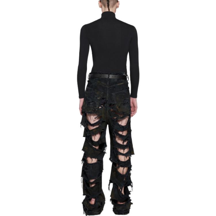 Balenciaga Super Destroyed Baggy Pants 'Black' 745248TBP471363