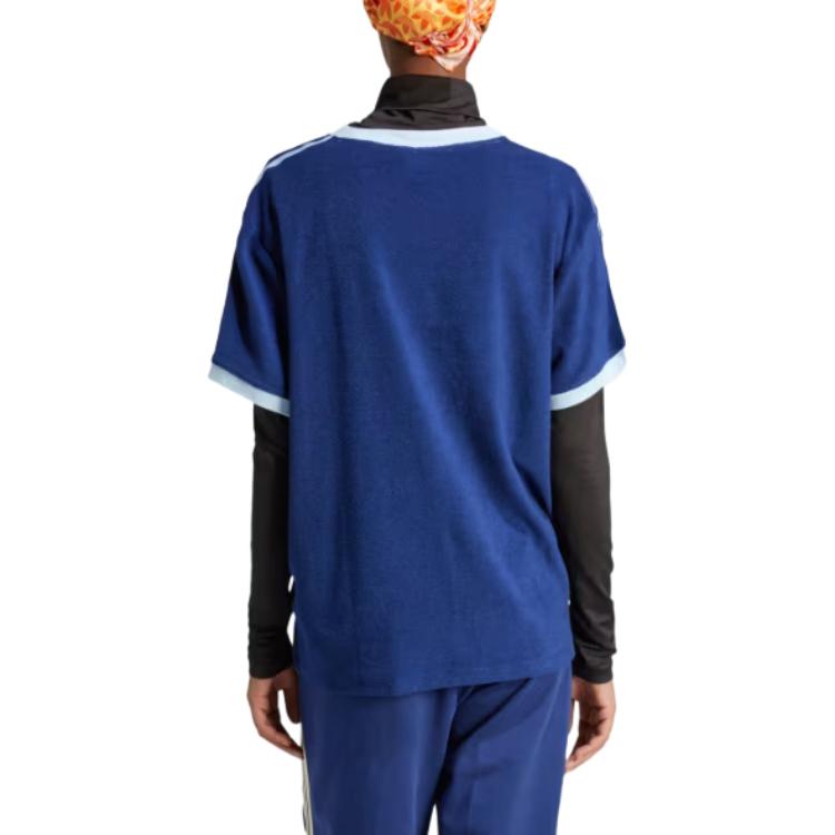 (WMNS) adidas Originals Terry 3-Stripes T-shirt Asia Sizing 'Dark Blue' IR7465