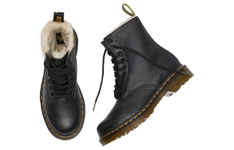 (WMNS) Dr. Martens 1460 Faux Fur Lined Black 21797001