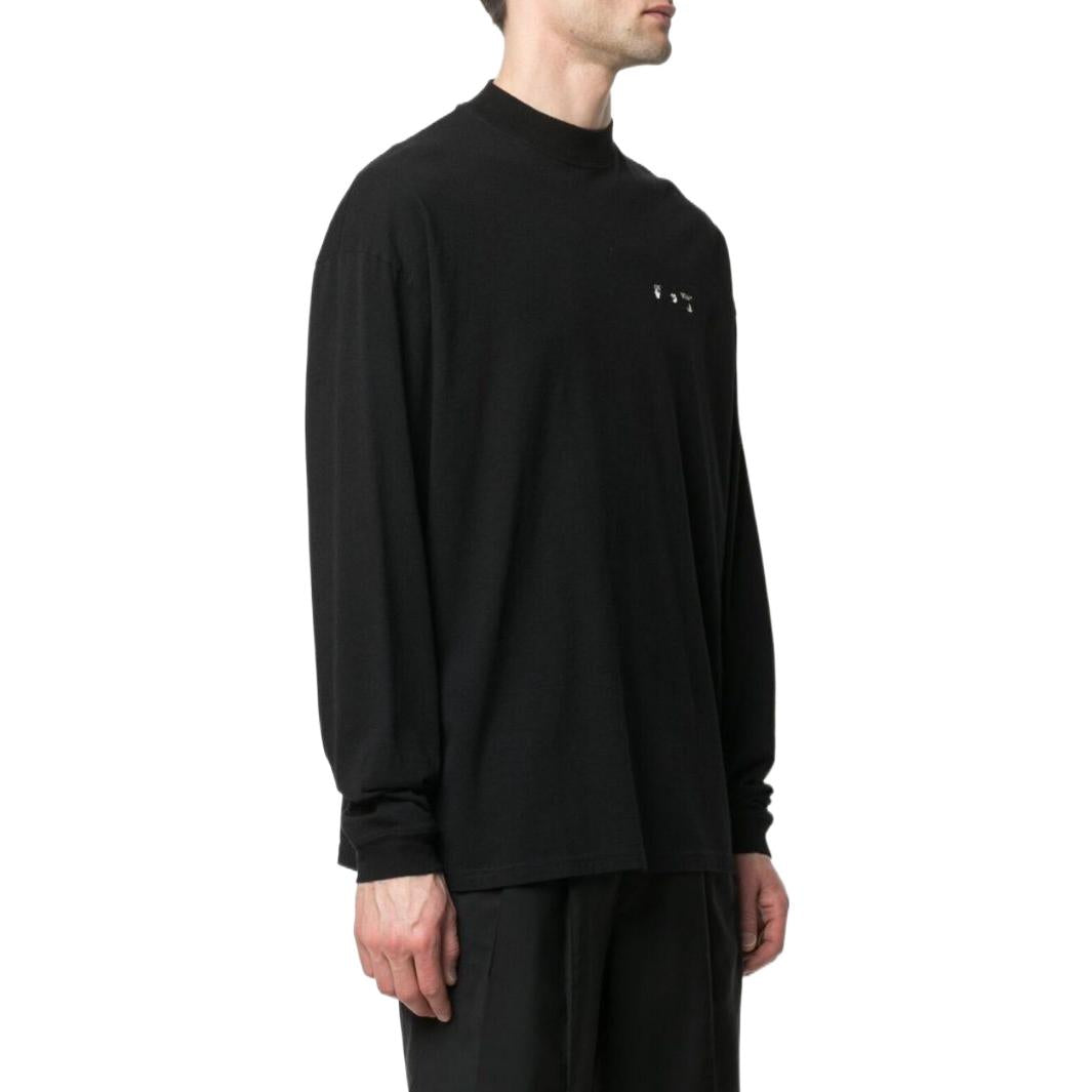 Men's Off-White FW22 Pattern Logo Printing Long Sleeves Version Black OMAB032S21JER00210011001
