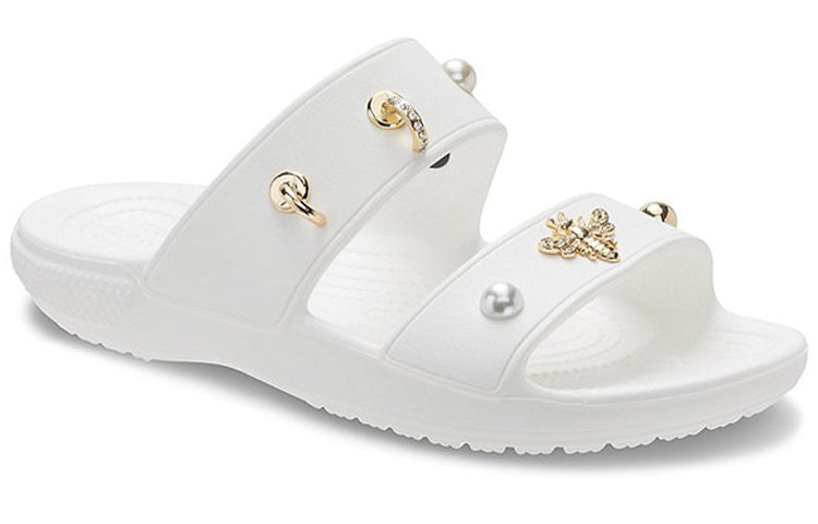 (WMNS) Crocs Soft Sole Cozy Outdoor Flat Heel Sports Slippers White 207387-103