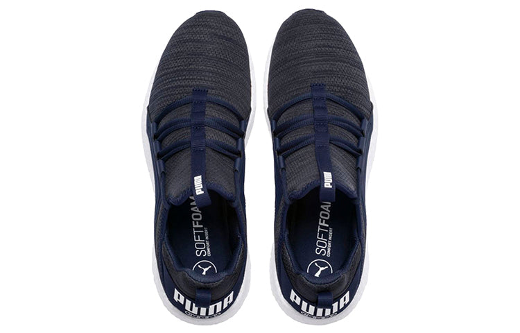 PUMA Mega Energy Heather Knit Low Running Shoes Black/White/Blue 191095-03