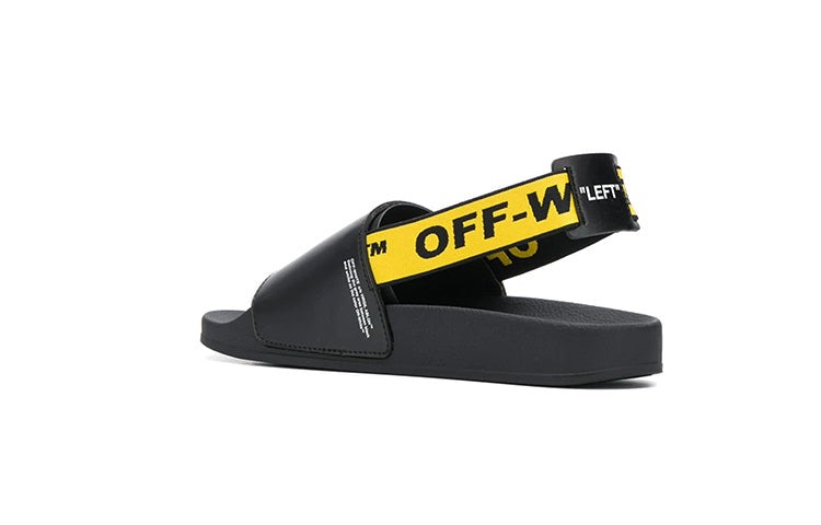 Off-White Character Slippers Fashion Sandals Black Yellow OMIA111R19C220381060