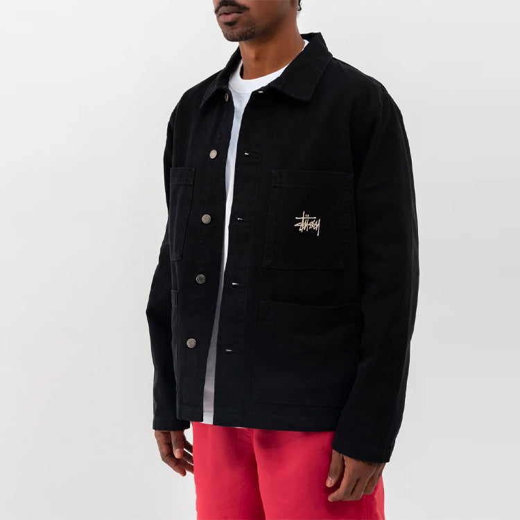 Stussy Alphabet Minimalistic Button Jacket Unisex Black 115588