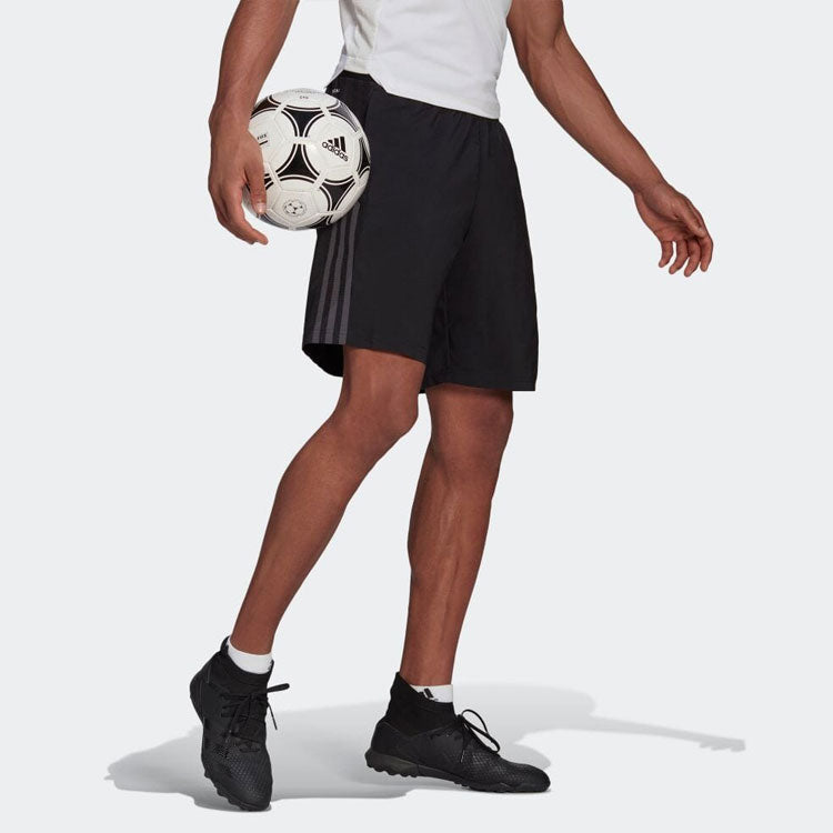 adidas Straight Elastic Waistband Stripe Sports Shorts Black GT6506