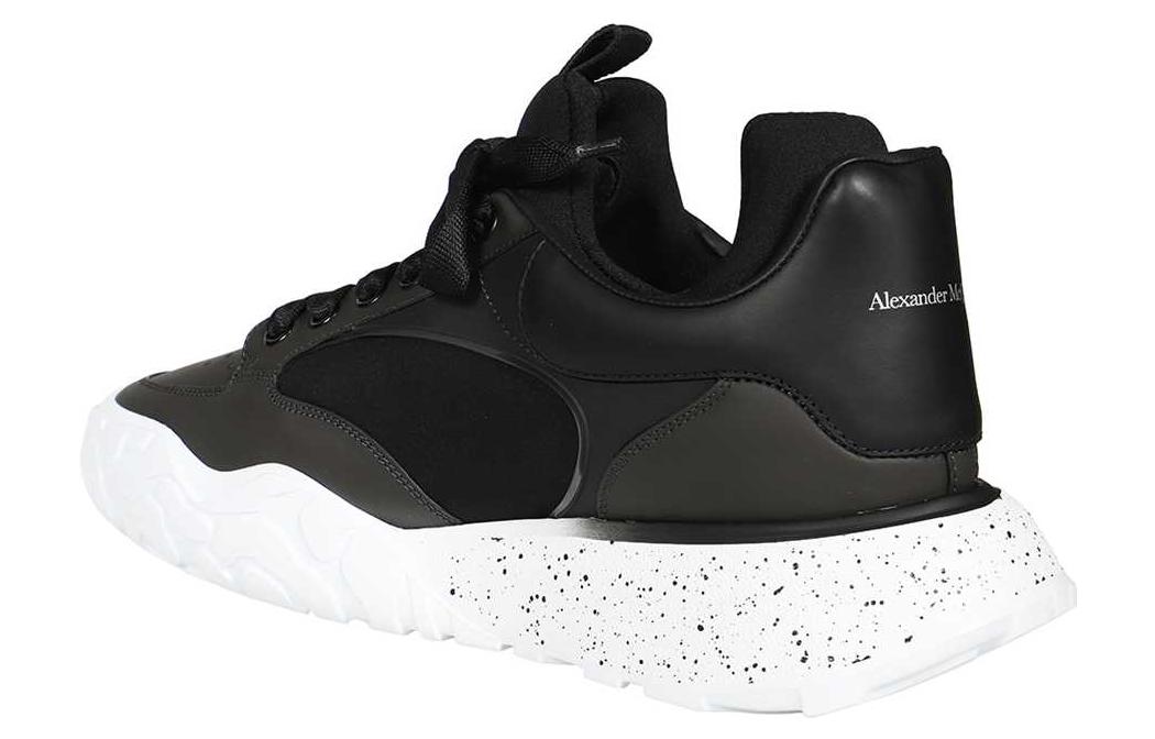 Alexander McQueen Court Tech Leather Sneakers 'Black White' 727366WIAAU1558