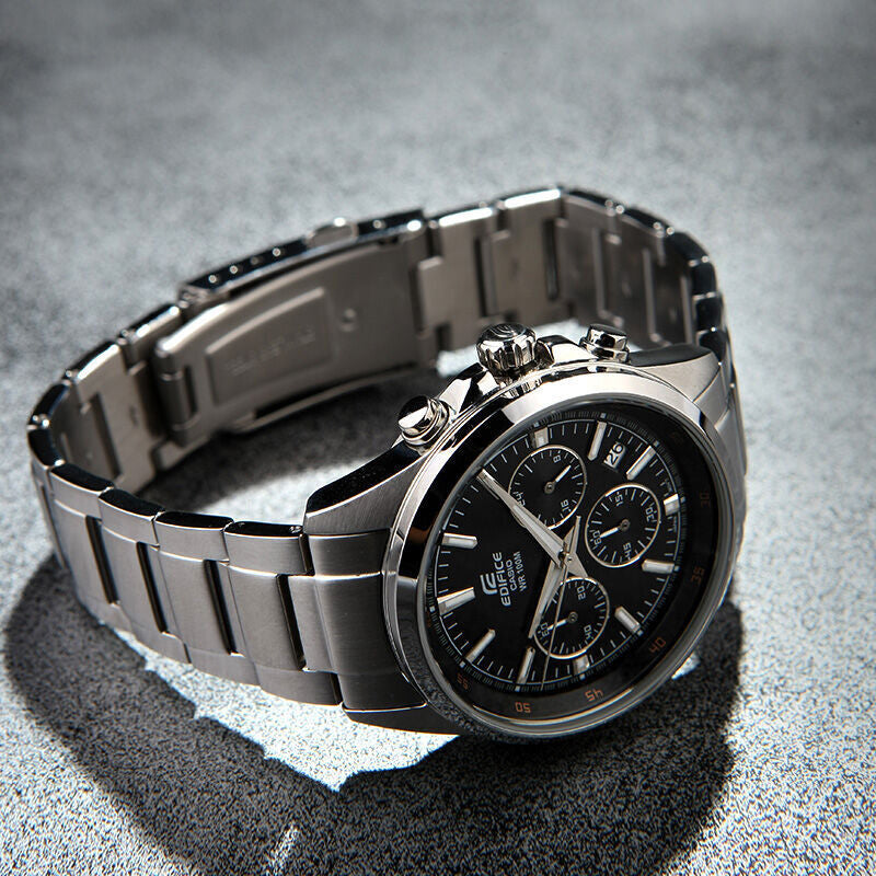 CASIO EDIFICE Series Leisure Fashion Hand Men's Black Mens Silver Analog EFR-527D-1AV