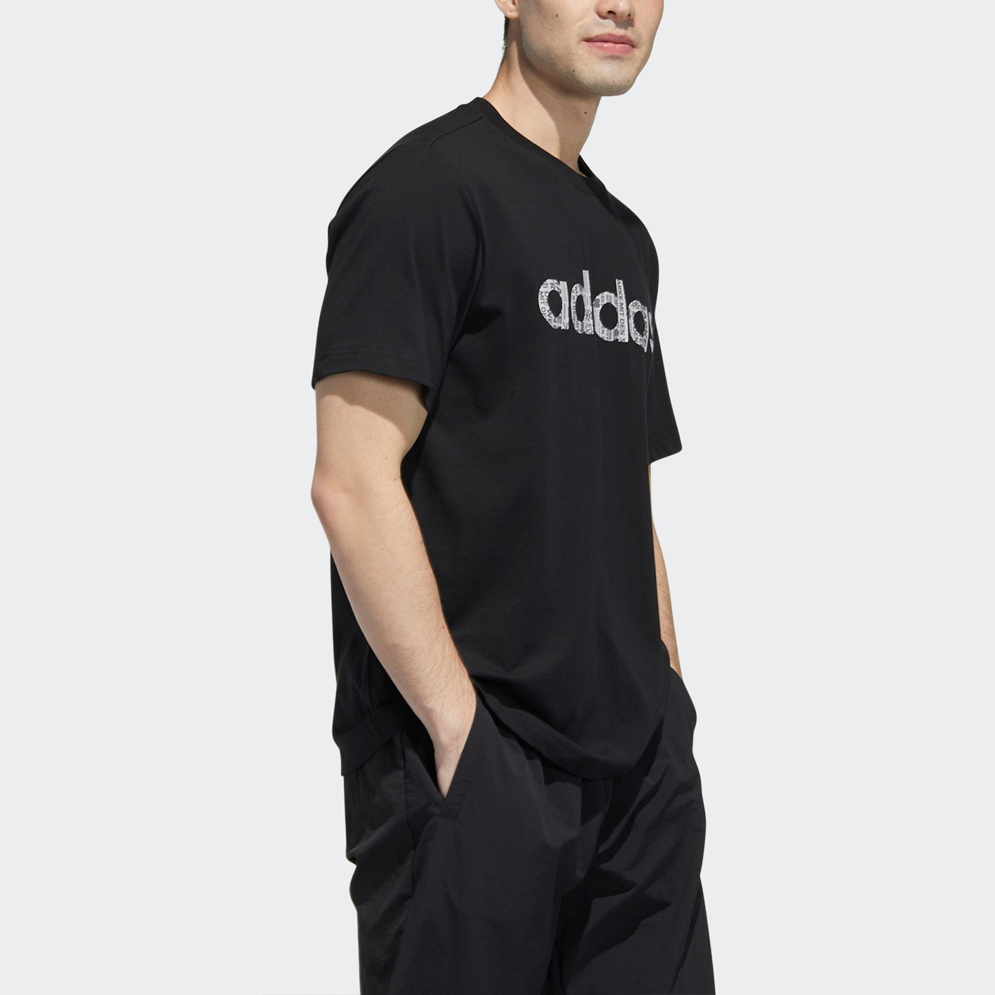 adidas neo M Ce Grph Tee1 Logo Printing Sports Short Sleeve Black GP4881