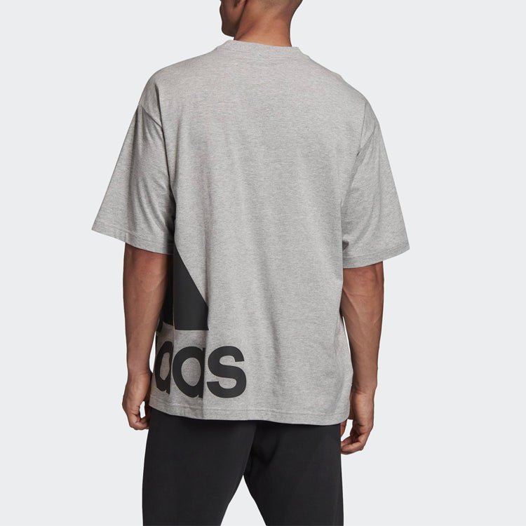 adidas M Mh Boxbos Tee Logo Printing Training Sports Round Neck Short Sleeve Gray GC7289