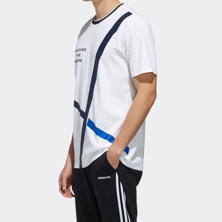 adidas neo M Cs Abs Gr T2 Sports Round Neck Short Sleeve White DW8113