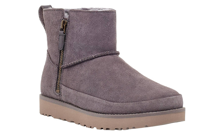 (WMNS) UGG Classic Zip Mini Suede 'Grey Purple' 1113590-NHT