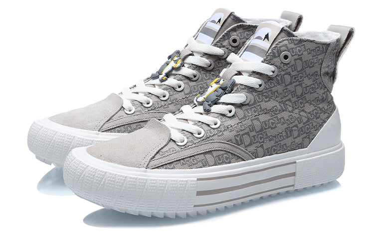(WMNS) Li-Ning x Disney Canvas Hi Shoes 'Snow Grey White' AGCR180-1