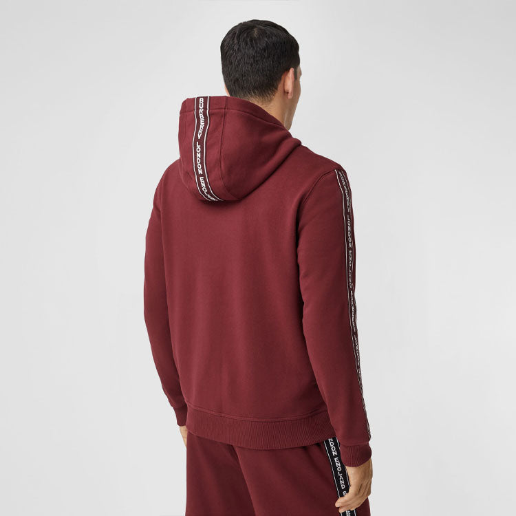 Men's Burberry FW20 Side Sleeve Logo Cotton hooded Zipper Sports Red 80318771
