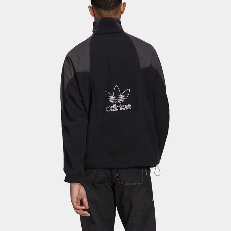 adidas originals Bg Trf Mix Hfzp Half Zipper Colorblock Stand Collar Sports Jacket Black GE0864