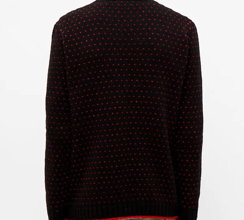Gucci Lamb Pattern Crewneck Knitted Long Sleeve Sweater For Men Black 595499-XKAUZ-1082