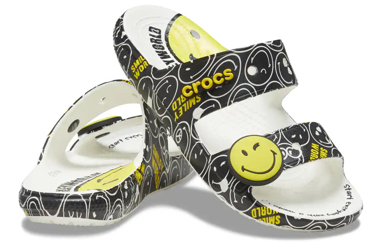 Crocs SmileyWorld x Classic Sandal 'Black White' 207207-94S