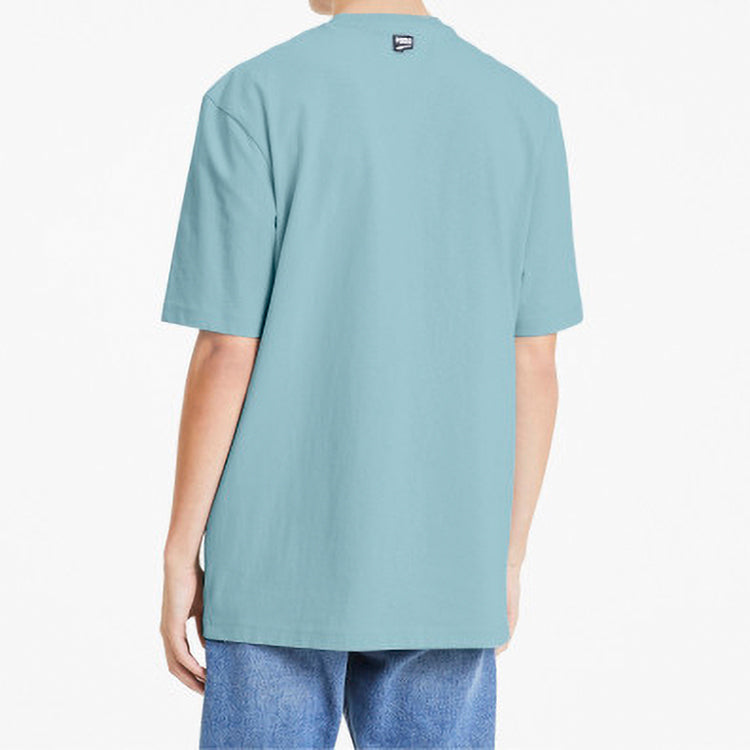 PUMA Downtown Classical Logo Short Sleeve TEE Blue 597348-18