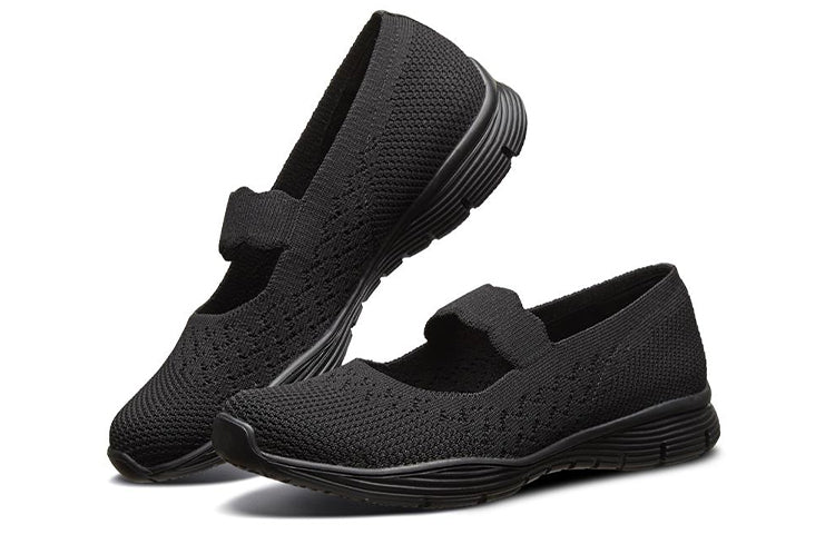 (WMNS) Skechers Seager Slip-on Shoes Black 49622-BBK