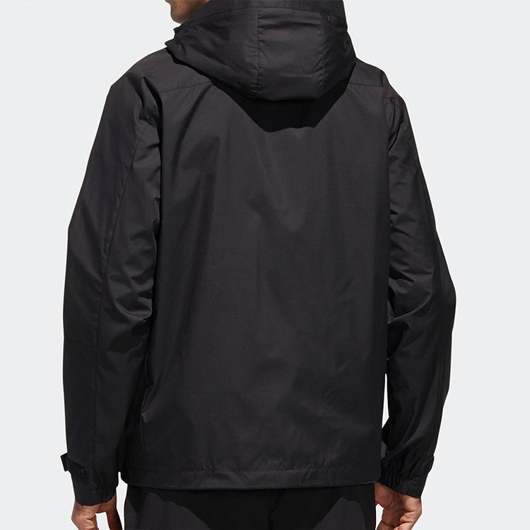 adidas TH WB JKT Multiple Pockets Sports hooded Windbreaker Jacket Black GF4019