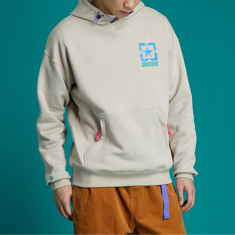 Men's Converse Contrasting Colors Logo Fleece Sports Khaki 10021090-A01
