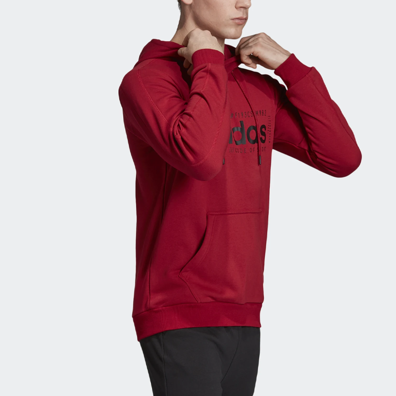 adidas Alphabet Logo Printing hooded Drawstring Red EI4637