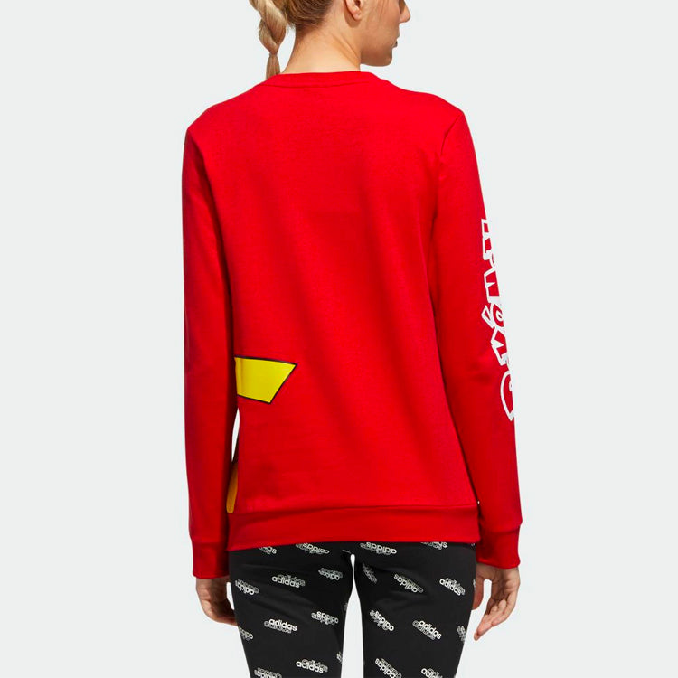 (WMNS) adidas x Pokmon Crossover logo Printing Training Sports Round Neck Hoodie Red GD5866