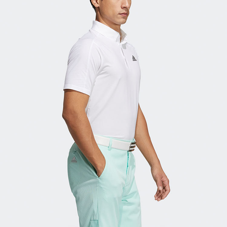 adidas Golf Sports Solid Color Short Sleeve Polo Shirt White GM3614