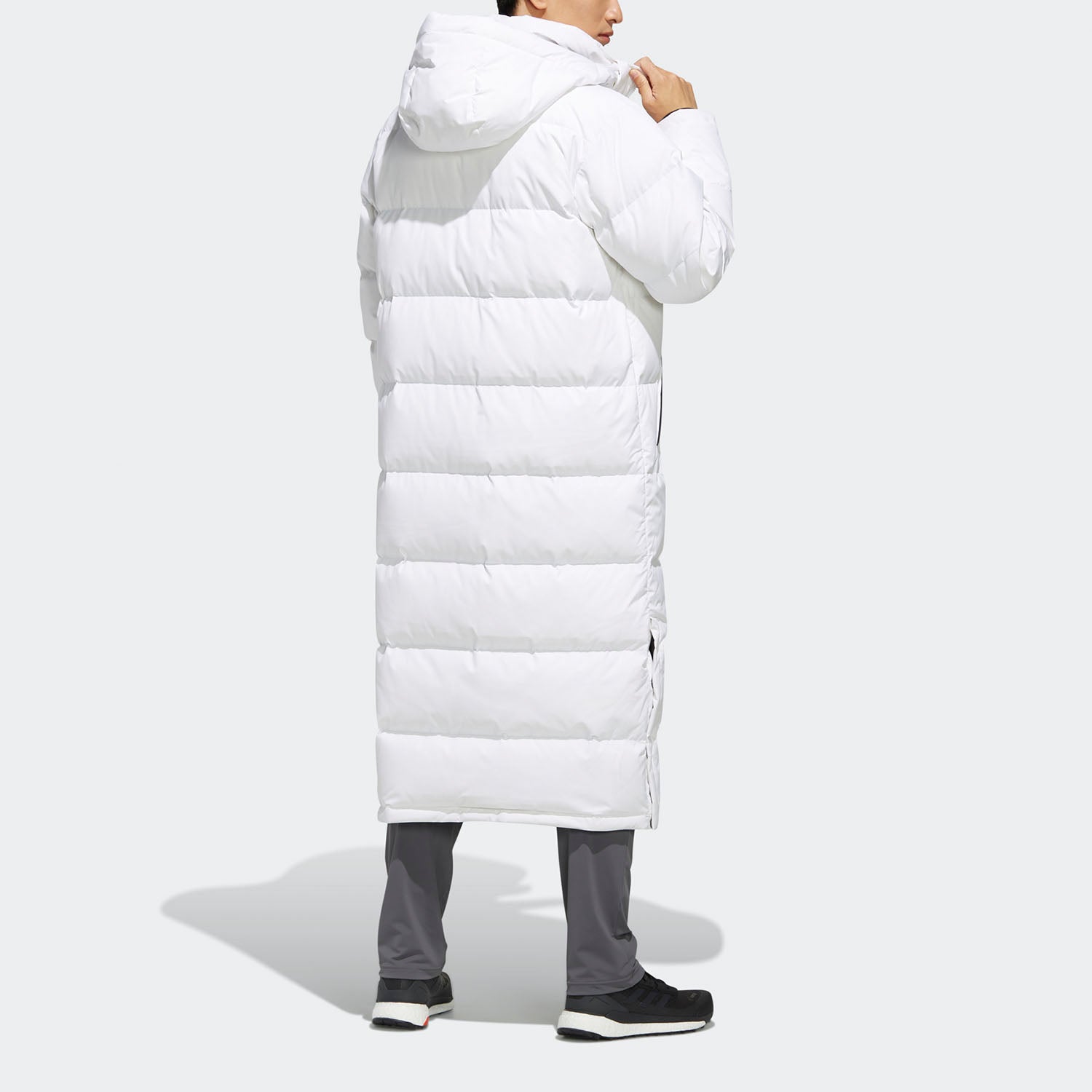 adidas neo MENS XPLR Terrex Long Parka Hooded Down Bench Jacket Winter Sportswear White FJ9240