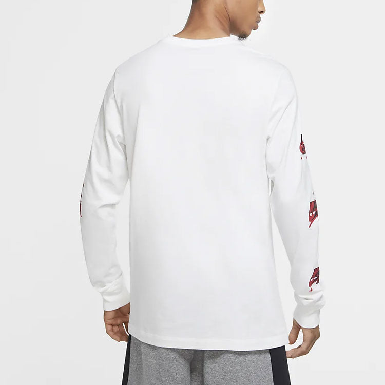 Air Jordan Long Sleeves T-Shirt 'White Red' CN3504-100